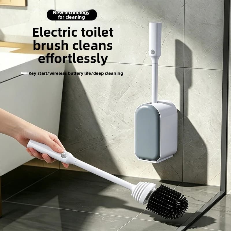 Spazzola Elettrica Intelligente per WC, Pulizia Senza Angoli Morti, Spazzola per Toilette Domestica con Base di Stoccaggio