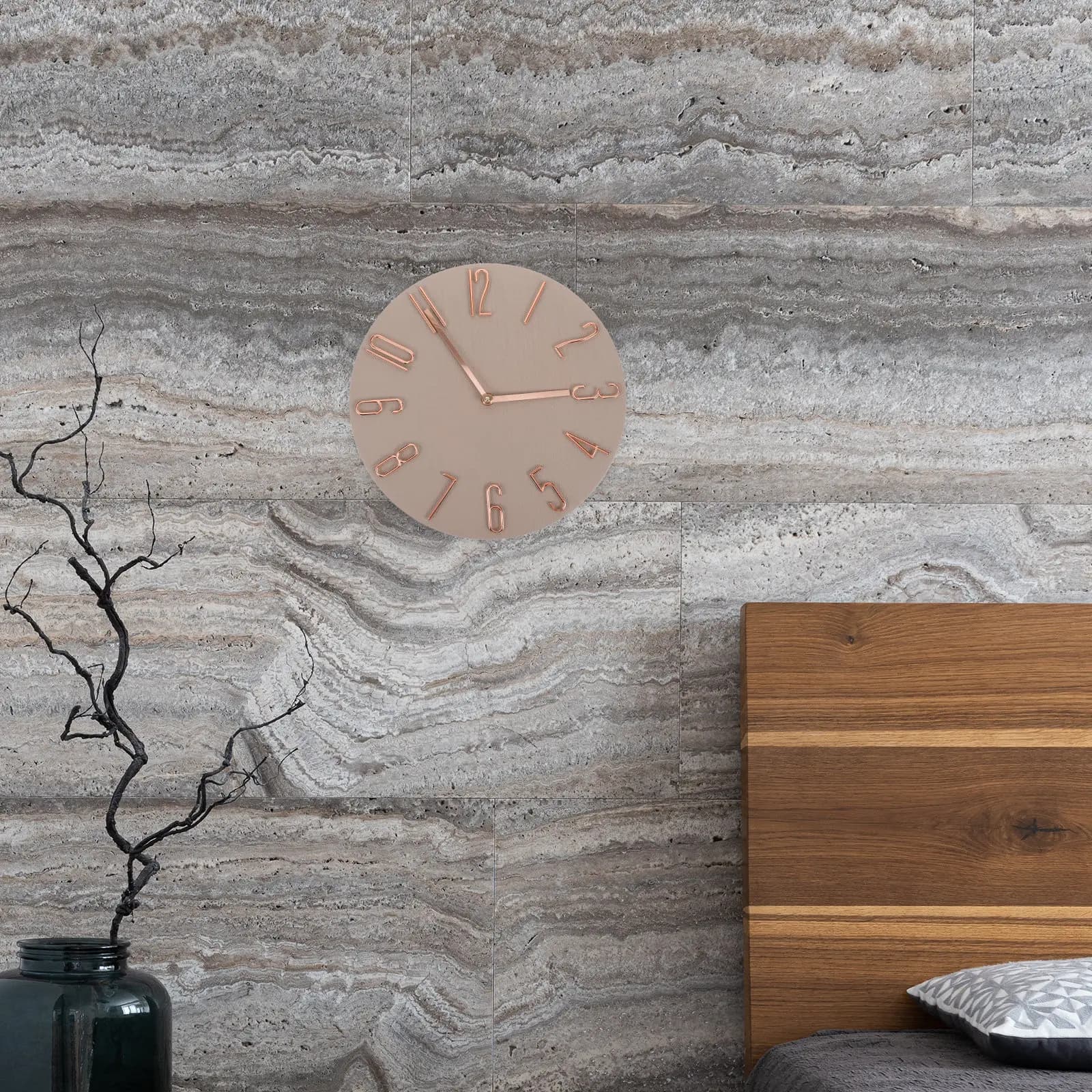 12 Inch Minimalist Wall Clock Silent Non-Ticking Battery Operated Modern Decorative Quartz Clock for Living Room Bedroom Office