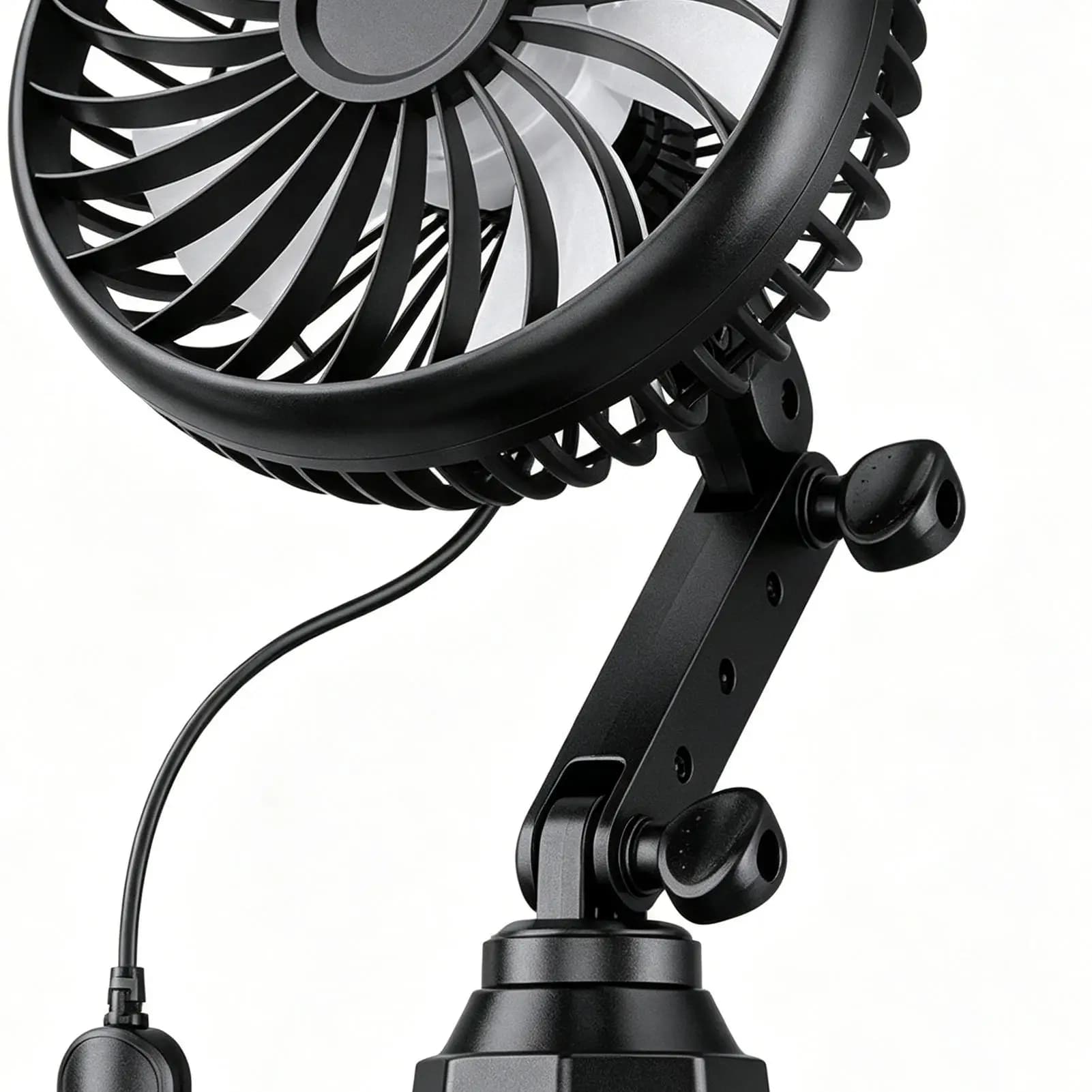 Cup Holder Fan Rotatable Car Single-Head Electric Fan Low Noise Automotive Cooling For Sedan Automotive Truck SUV RV Camping