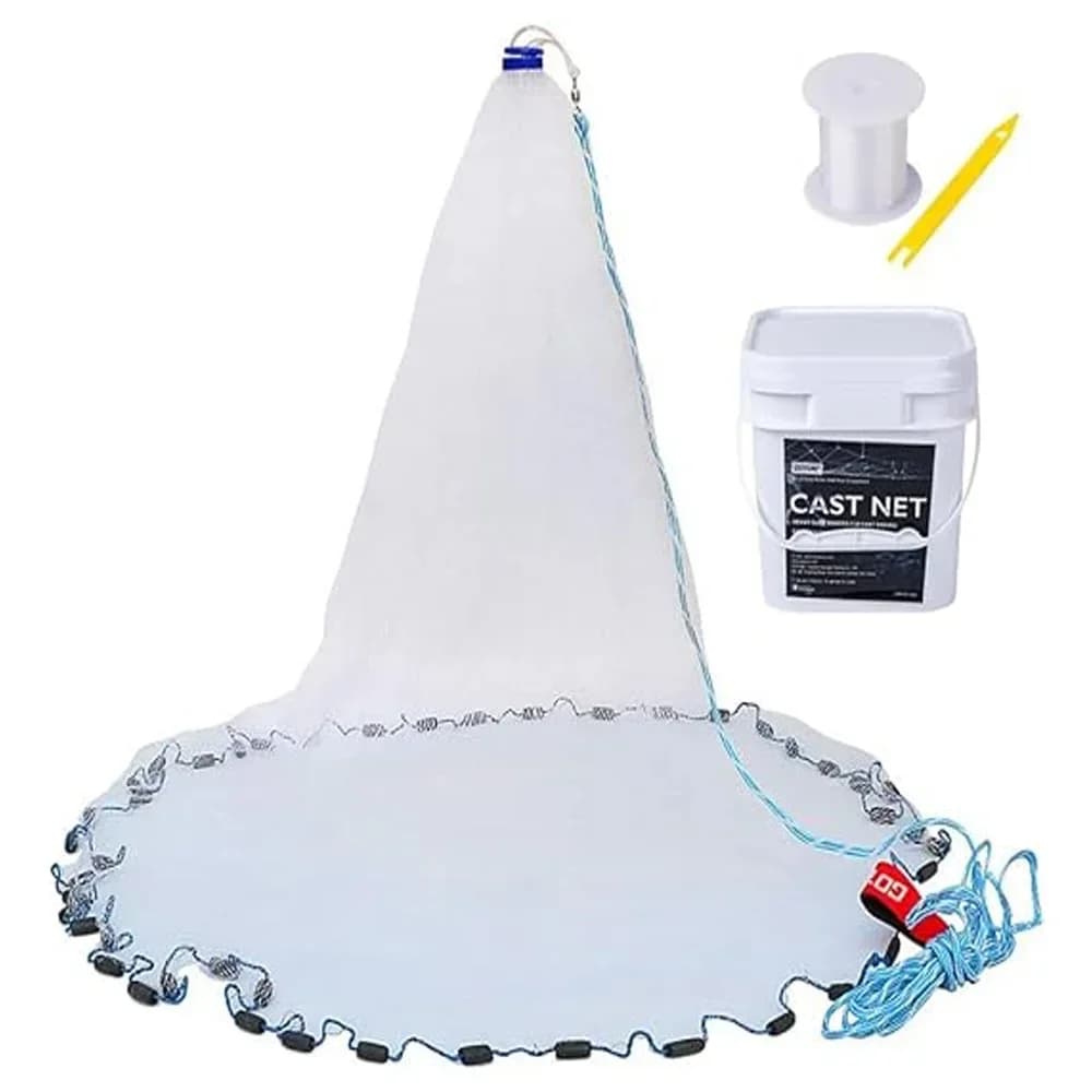 Rete da Lancio Goture per Pesca in Acqua Salata Americana, Rete a Maglia Piccola per Trappola Esche, Rete da Pesca a Lancio Manuale per Catturare Pesci