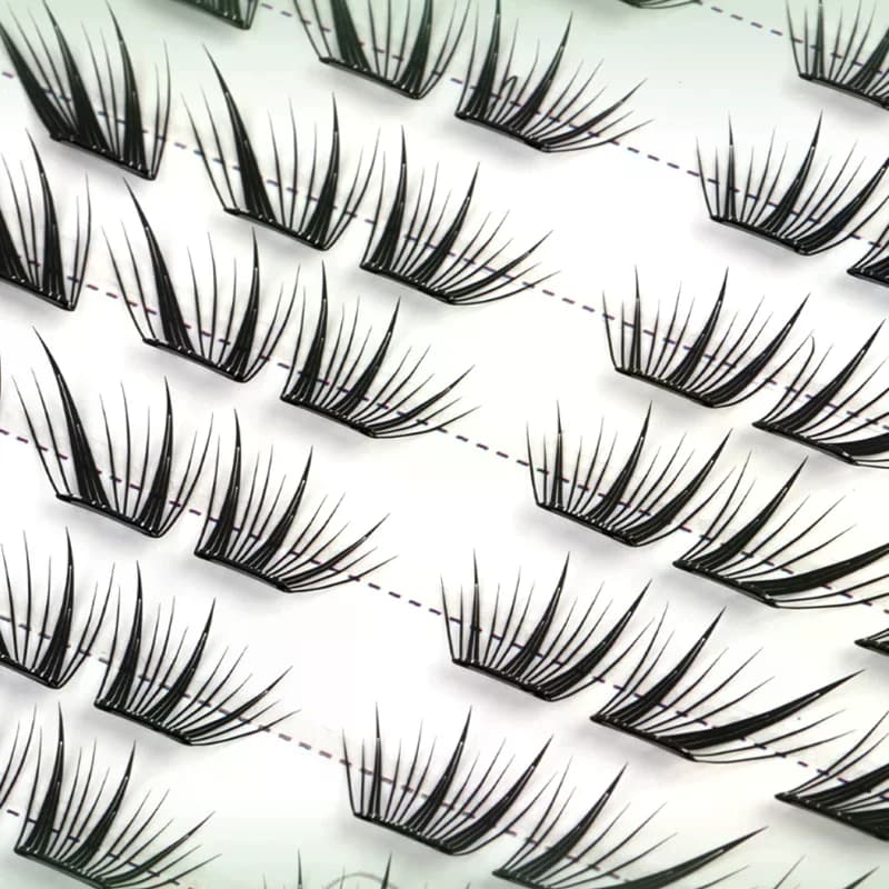 6/28 Rows Eye Manga False Eyelashes Large Capacity Tapered Thick Segmented Individual Cluster Lash Extensions Enlarge Eyes