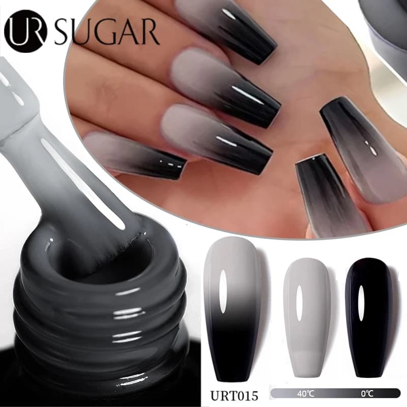 UR SUGAR Smalto per unghie gel termico 3 strati Gel che cambia colore della temperatura Gel UV per unghie semi permanente grigio invernale Soak Off
