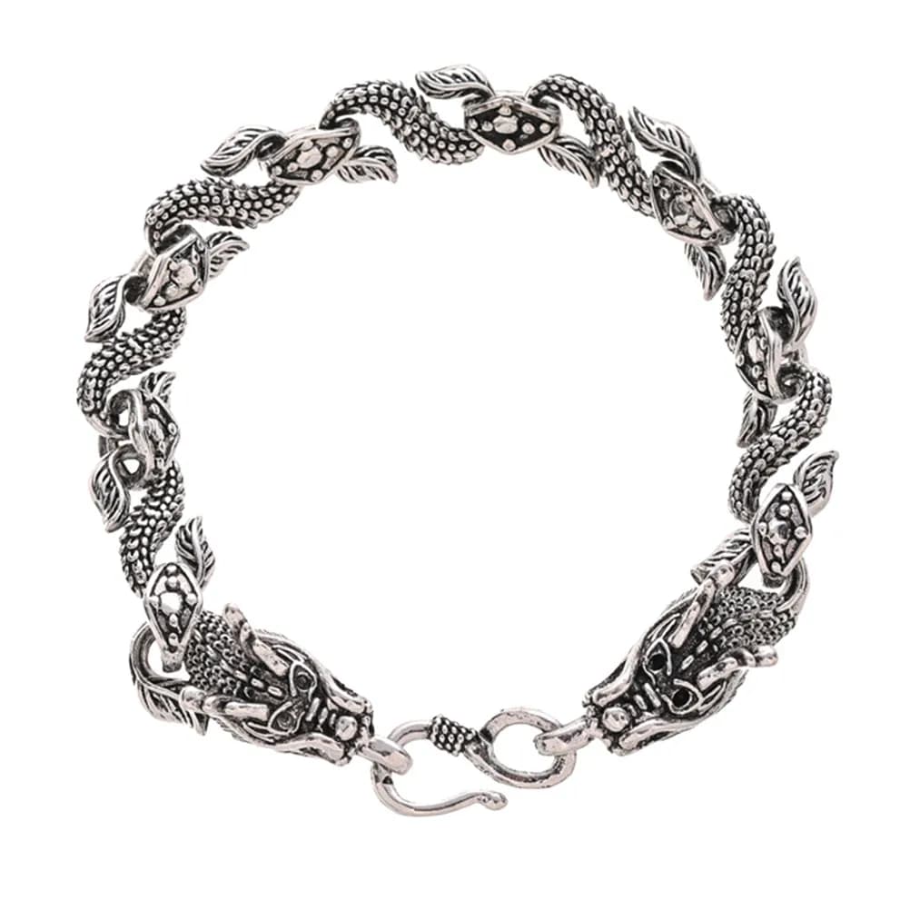 Bracciale da Uomo Stile Hip Hop, Catena alla Moda con Drago, Gioiello in Metallo per Ragazzi e Feste