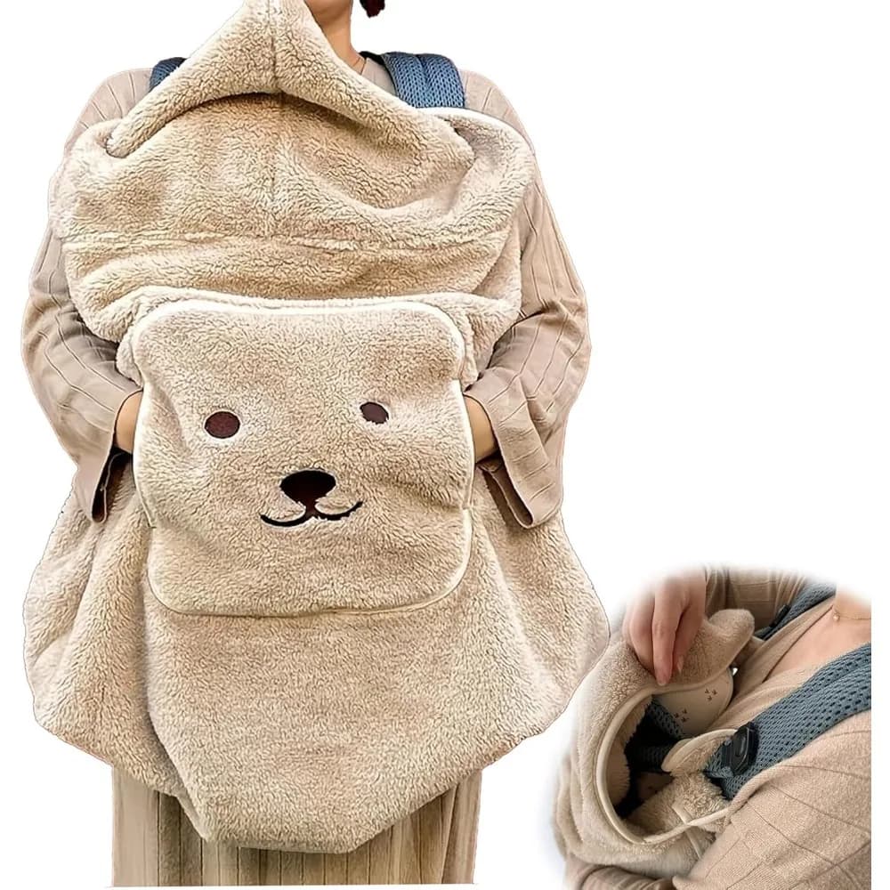 Coperta per passeggino per orsetto, fasciatoio invernale per esterno caldo, coperta portapacchi portatile multifunzionale per neonato