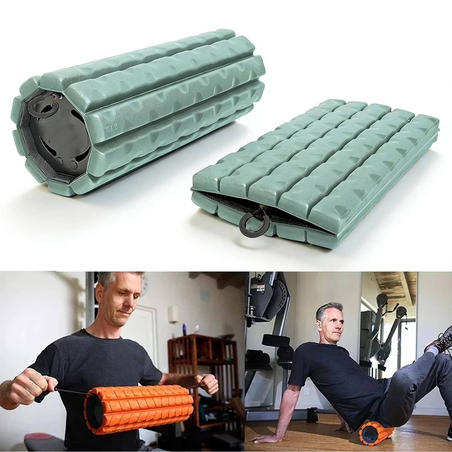 Foam roller (Bravo-Sage): Foldable travel foam roller to relieve pain, muscle training, back massager