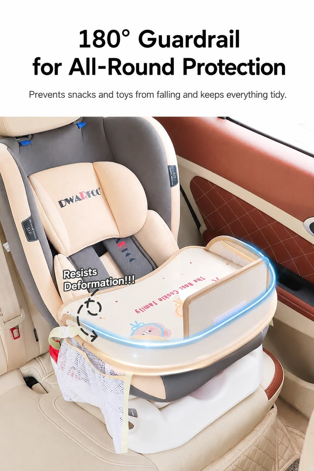 Cartoon Waterproof Child Car Seat Tray, Baby Dining Table, Portable Kids Travel Activity Tray for Car