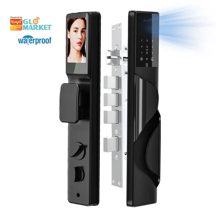 Glomarket Impermeabile Tuya Wifi Smart Lock Automatico 3D Riconoscimento facciale Impronta digitale biometrica Serrature di sicurezza digitali