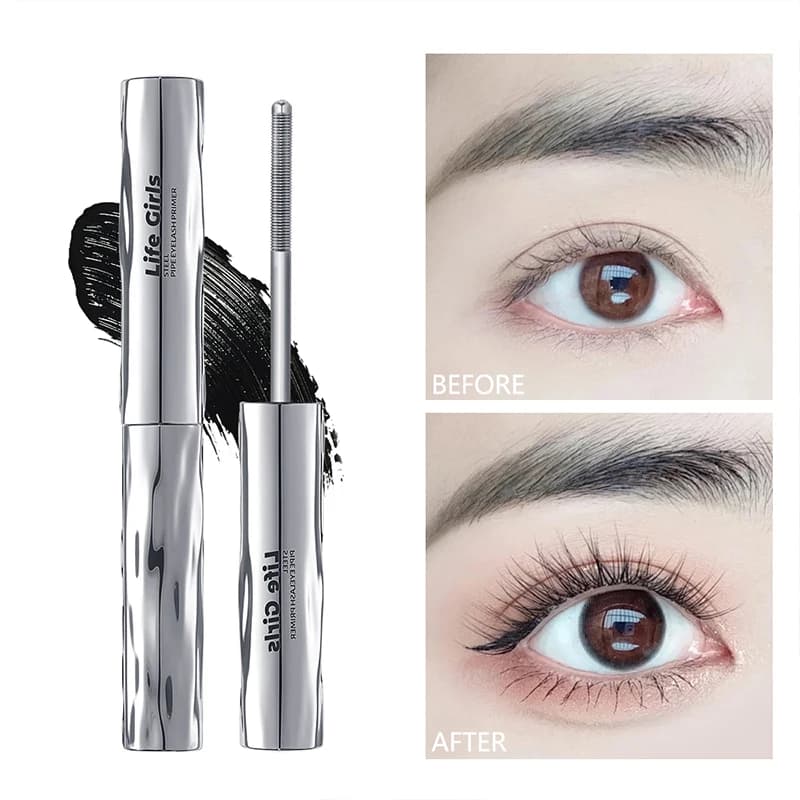 Life Girls Mascara a gravità con tubo d'acciaio da 0,05 mm Primer per ciglia spesse a lunga durata impermeabile Facile da usare Adatto per principianti