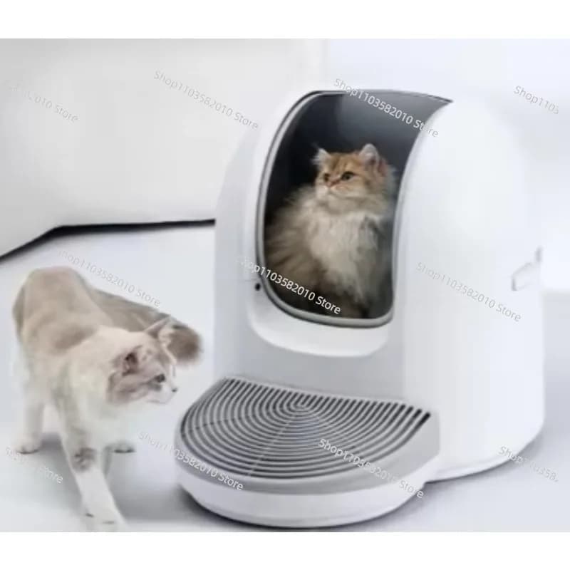 Lettiera per Gatti Intelligente da 67L, Completamente Chiusa e Autopulente con Controllo degli Odori