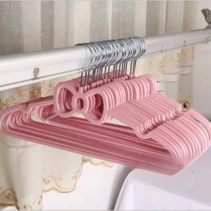 Plastic hanger with love bow, creative, cute, non-slip, without trace, to hang clothes with double dry and wet use