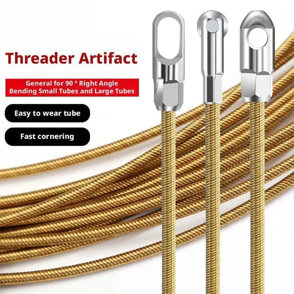 Universal cable threading device High elasticity spring rope pulling device with pulley cable extractor for electricians