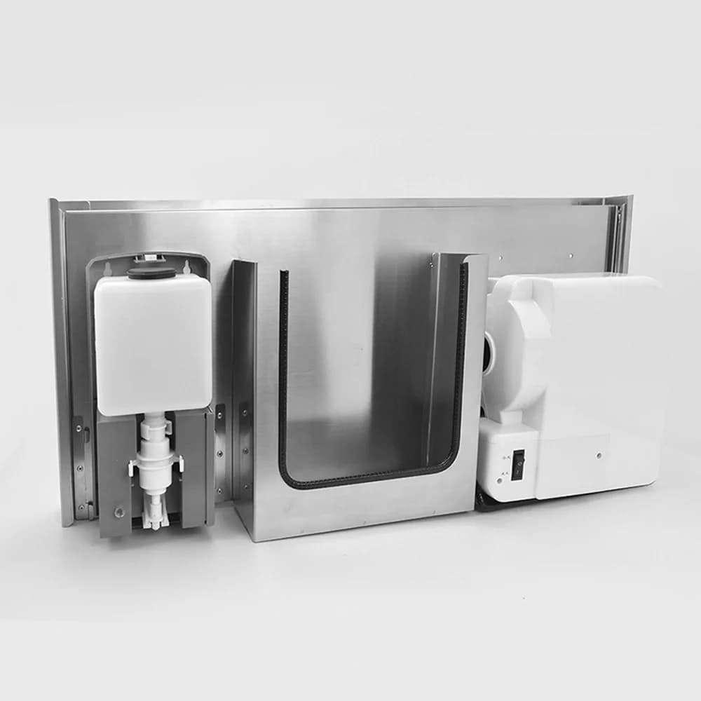 Dispenser di Sapone Automatico 3 in 1 da Parete con Armadietto a Specchio e Asciugamani Elettrico, Accessori per Bagno di Hotel