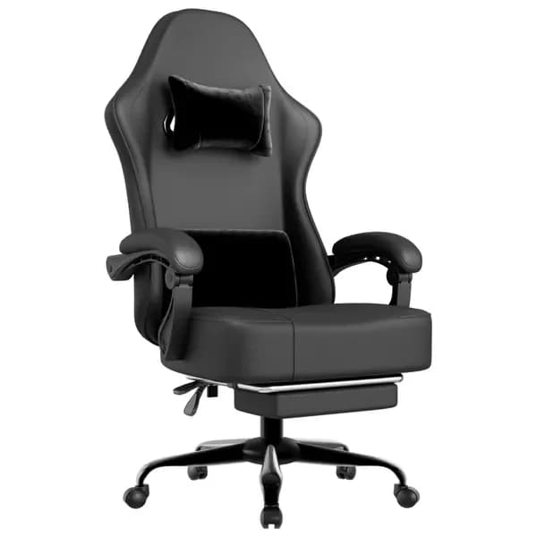 Sedia da Gaming con Cuscino a Molle Insacchettate e Poggiapiedi, Sedia Ergonomica da Computer per Adulti, Traspirante