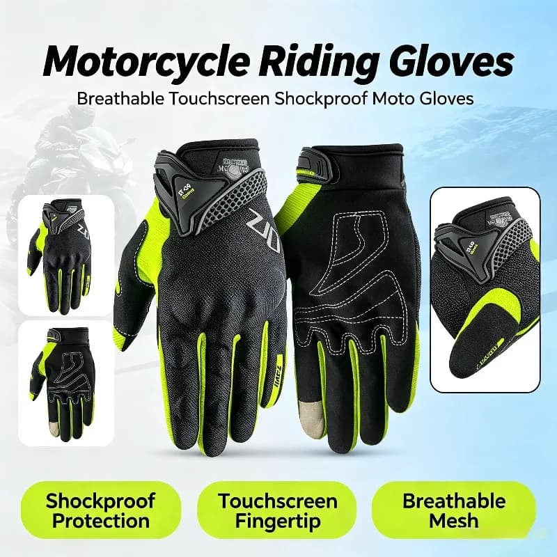ORZ Motorcycle Gloves Riders Equipment Riding Anti-drop Windproof Touch Screen Locomotive Full Finger Gloves Four Seasons