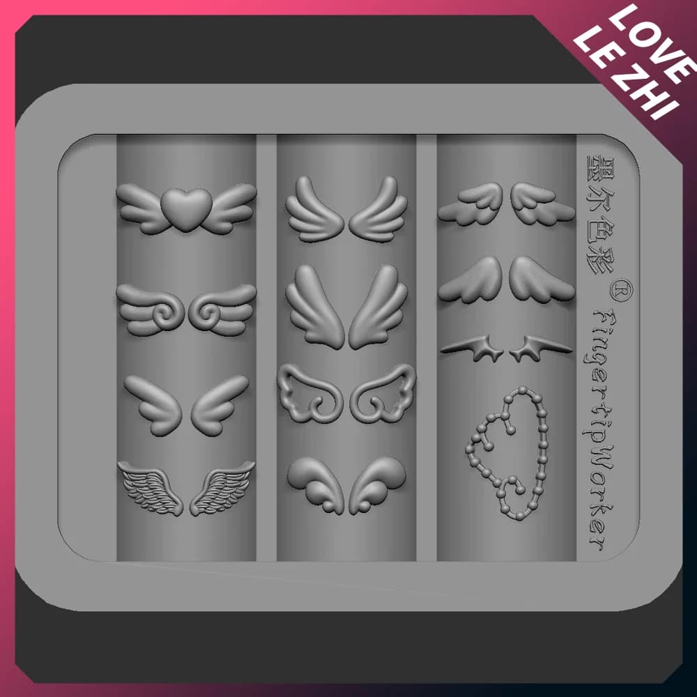 1 Piece 3D Manicure Stamp in Acrylic Series Ali Kawaii, Accessories for Fai-da-Te Design, Silicone Stamp for Nail Art