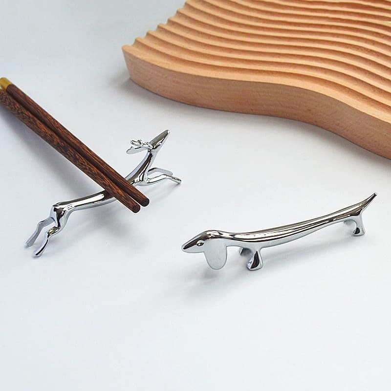 Portaposate in metallo da 1/2 pezzi, poggia bacchette a forma di cervo, poggia bacchette in lega di zinco, stoviglie, portaoggetti per la casa e la cucina