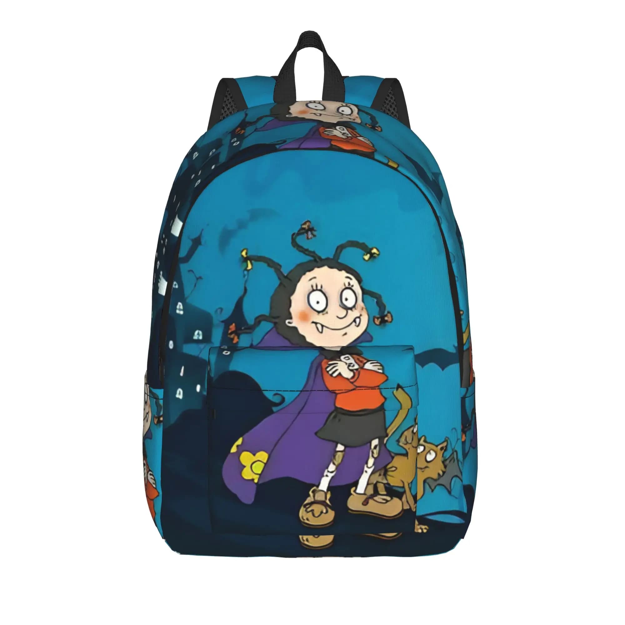 Mona The Vampire Anime Backpack for Men Women Casual High School Work Daypack Laptop Computer Canvas Bags Lightweight