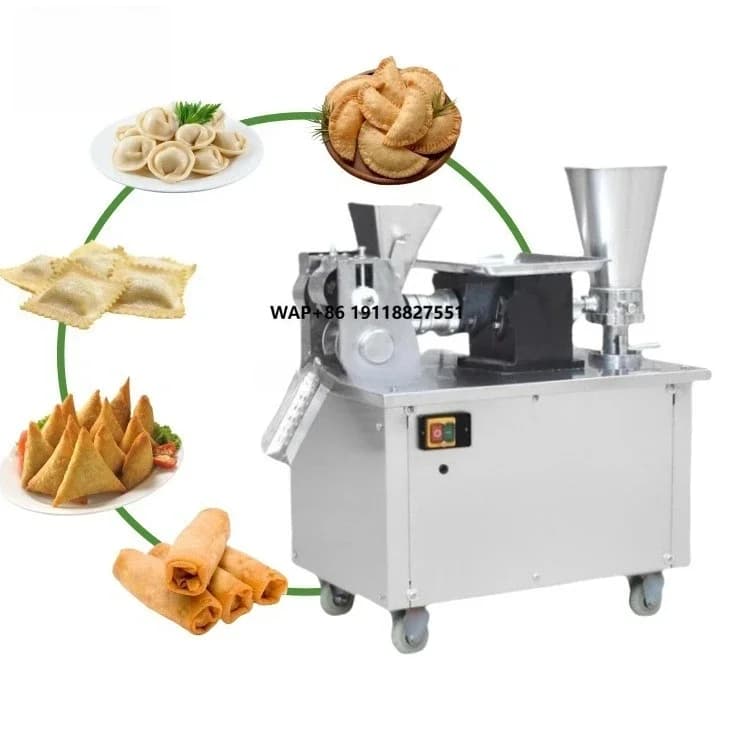 Macchina Automatica per la Produzione di Mini Samosa Giapponese, Indiano, Russo, Empanada di Carne, Pasta, Ravioli Italiani e Dumpling per Uso Commerciale