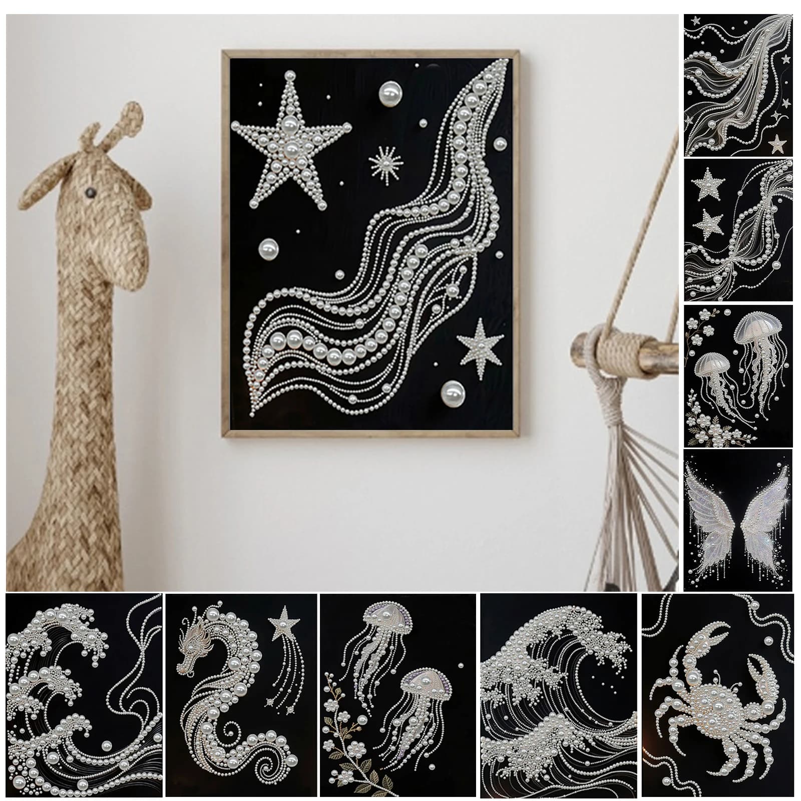 DIY Pearl Art Painting for Adults Home Decor Pearl Gem Paintings Picture Arts Craft With Frame 30x40cm