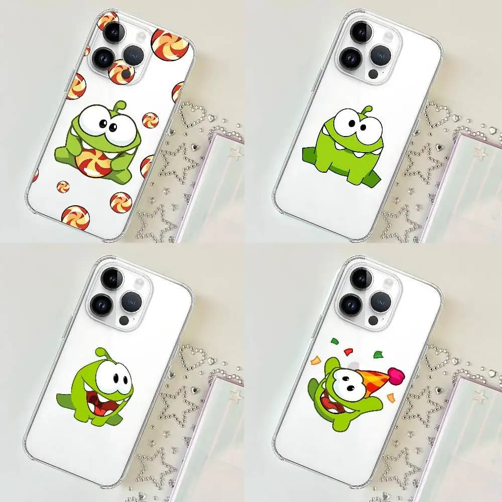 Game O-Om Nom Phone Case Soft Transparent Case For IPhone 17 16 15 14 13 12 11 Pro Max Mini Plus Cover Case