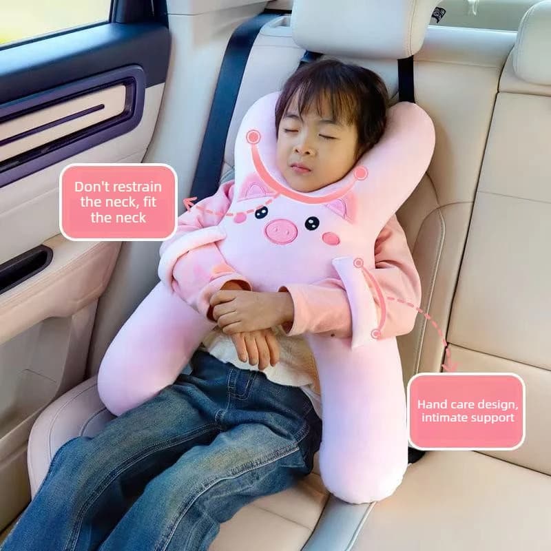 Nuovo cuscino per auto a forma di simpatico cartone animato, poggiatesta e supporto lombare anti-schiacciamento, cuscino per il collo per dormire, cuscino per auto posteriore per bambini