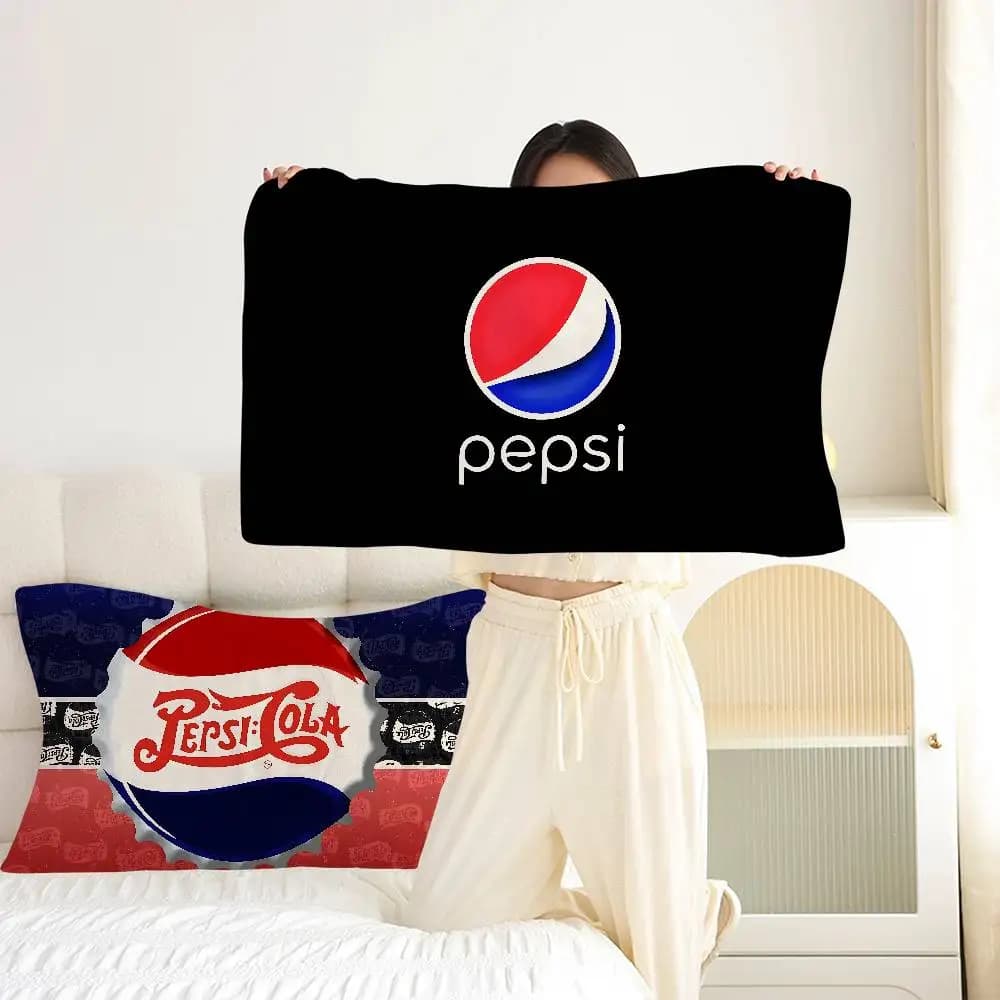 Cuscino in poliestere ad asciugatura rapida con stampa artistica alla moda con logo P-pepsi - Doppio uso per viaggi e casa, leggero e compatto