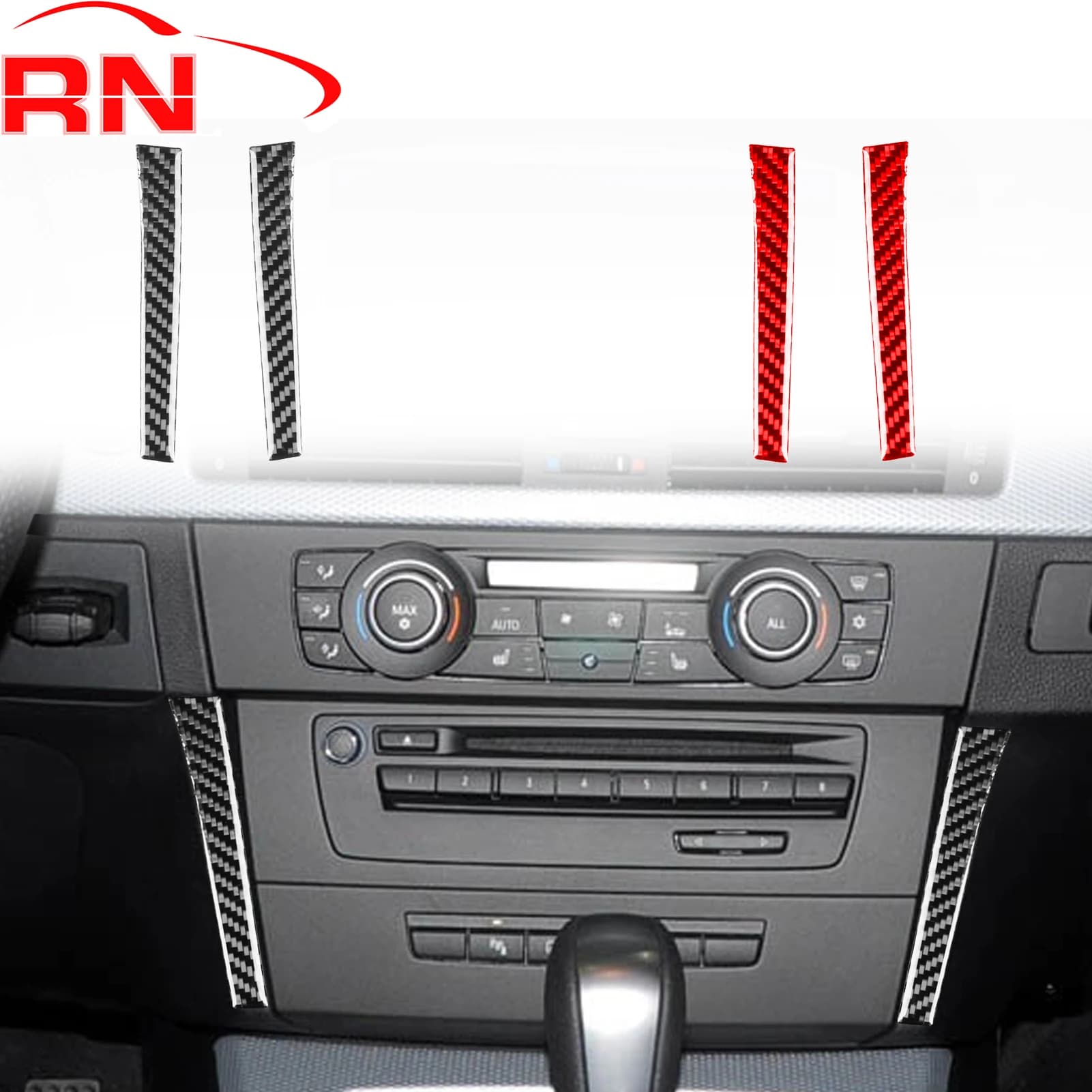 Per BMW Serie 3 E90 2005-2012, Cornice Decorativa Laterale in Fibra di Carbonio per Controllo Centrale, Accessori Interni, Adesivo Decorativo