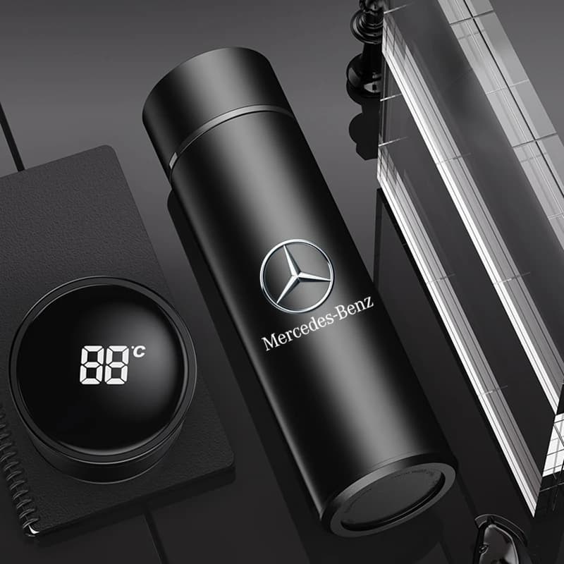 Stainless Steel thermos cup smart display vacuum Water Cup For Mercedes Benz S320 W164 W203 W204 W168 C180 E320 A200 CLA CLK CLS