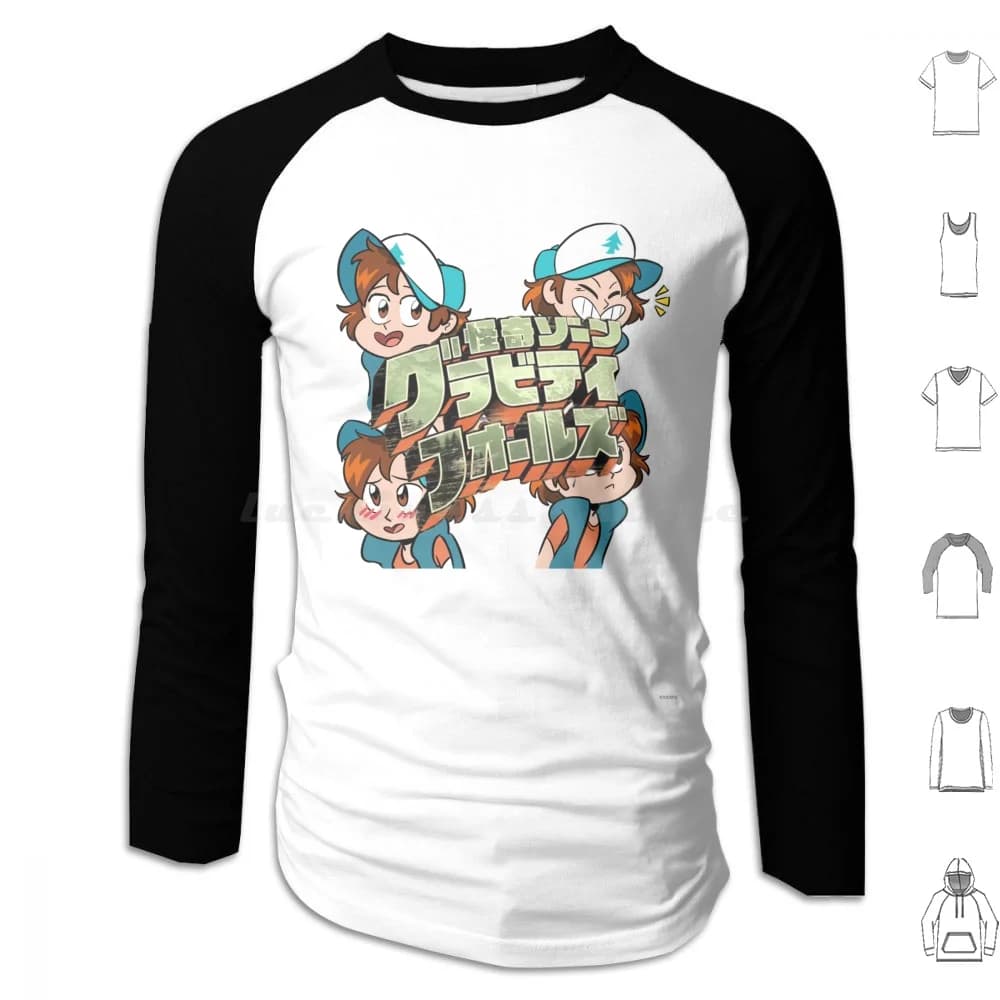 Japanese Kawaii Dipper Hoodie in Long Sleeved Cotton Dipper Anime Kawaii Anime Japanese Kawaii