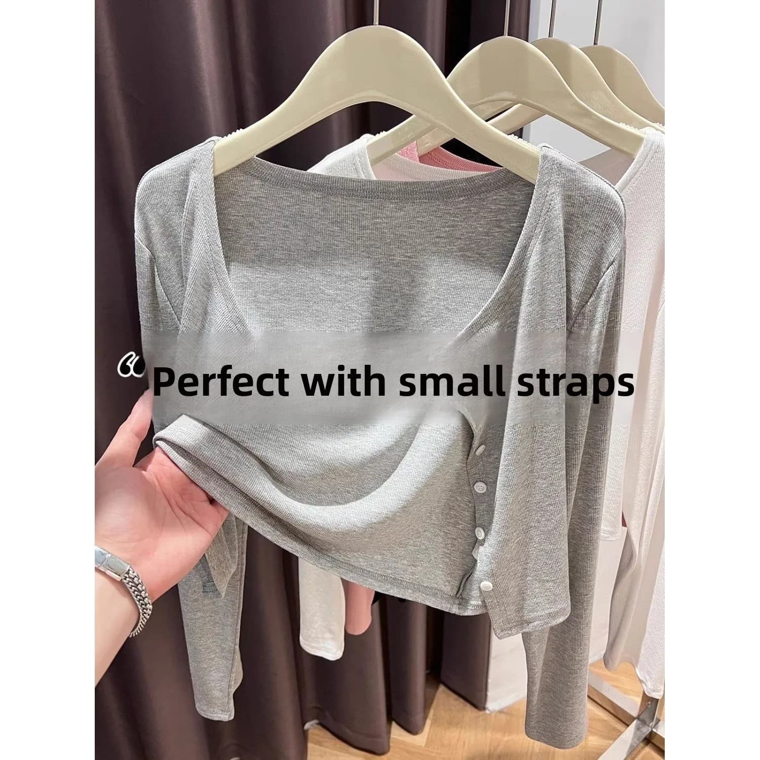 Gray Ice Silk Knitted Cardigan Thin Women's Vest Top Summer Sun Protection Outerwear with Strap Skirt High-End Feelings 2026 New