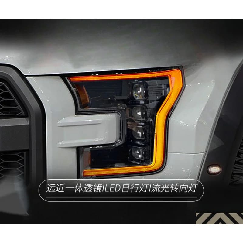 Faro Anteriore Modificato con Luci Diurne a LED e Indicatori di Direzione Dinamici per Ford Raptor F150 15-20