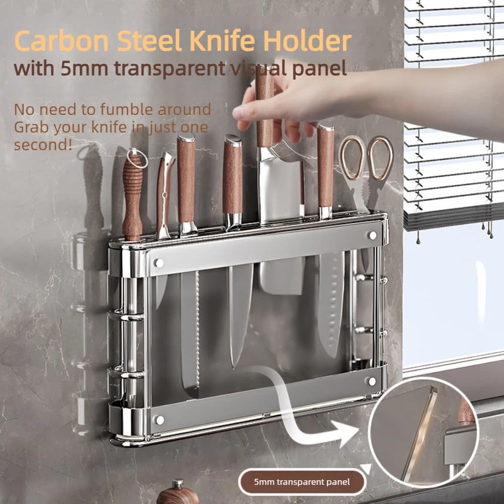 Steel Wall Knives Without Nails, Knife Holder, Kitchen Organizer, New House Opening Gift