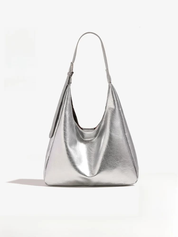 Polaiya Simple Fashion Women's Underarm Bag Single Shoulder Crossbody Bag Summer New Style Soft Leather Handbag Large Size