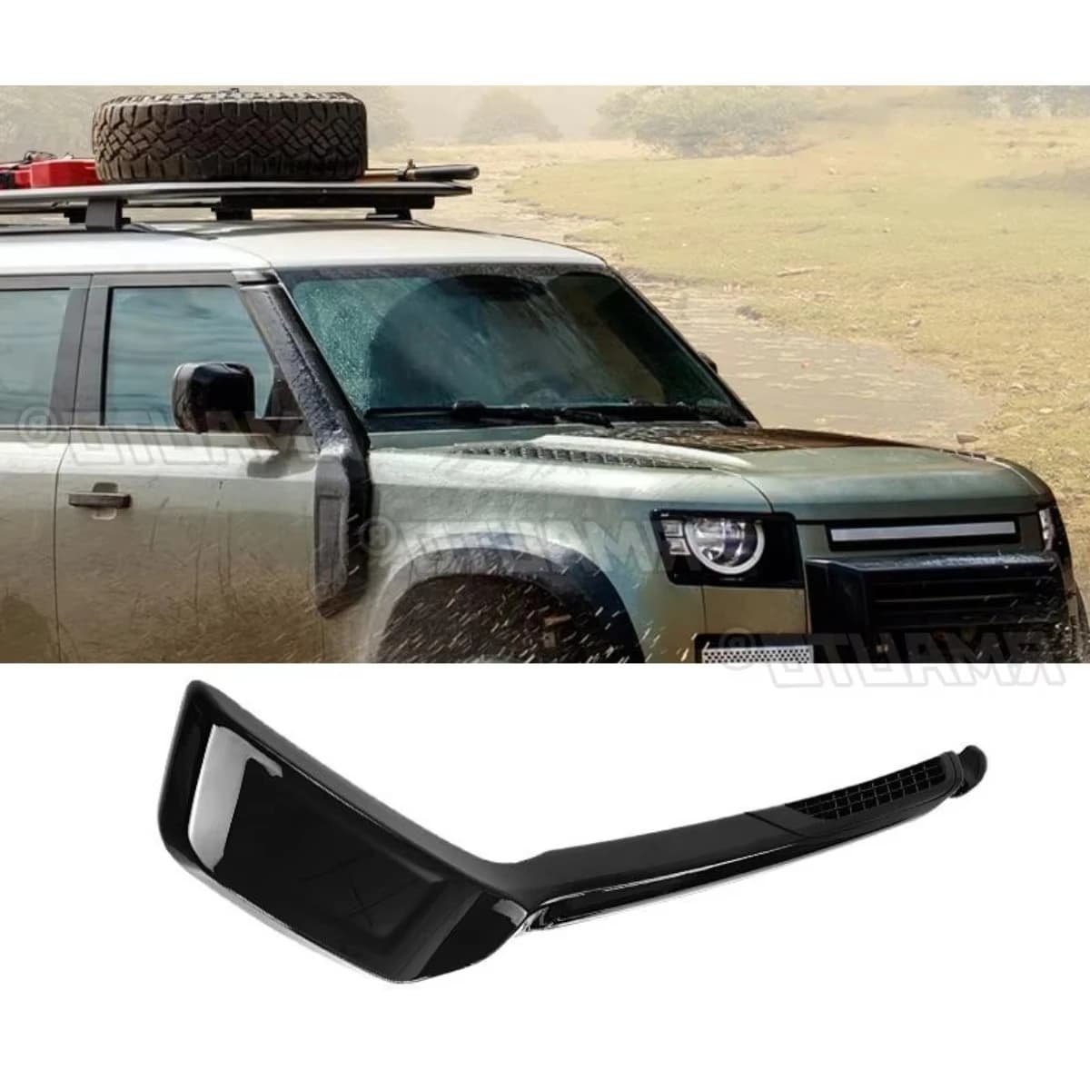 Per Land Rover Defender 2021+ Auto Snorkel Kit Aspirazione Aria Wading Tubo Lato Anteriore Snorkel Deserto Condotto di Aspirazione Accessori Auto