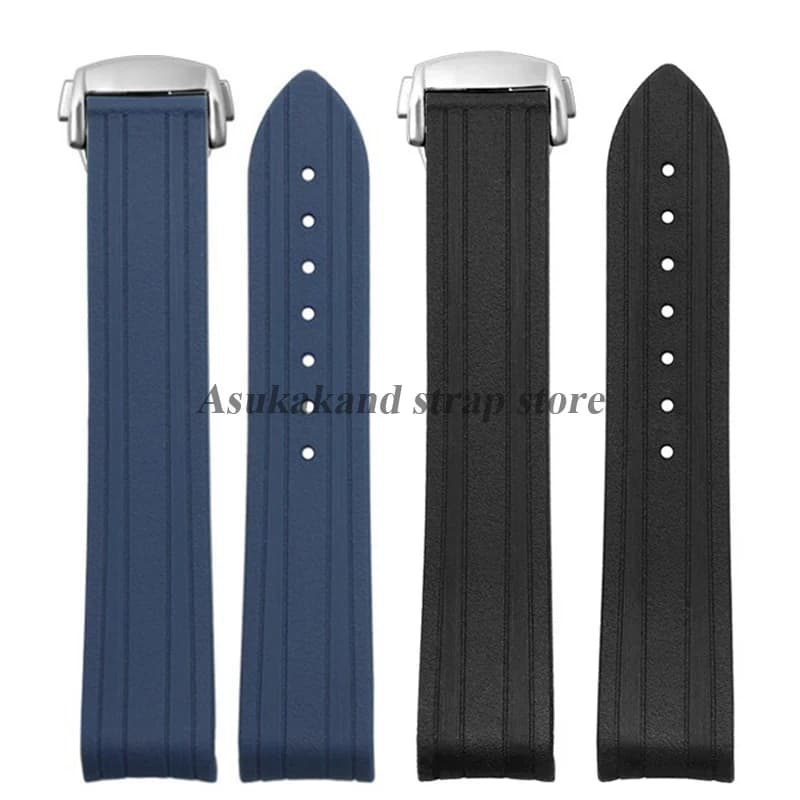 Silicone Rubber Strap with Curved End for Omega for Seamaster 300 Waterproof Wrist Strap Women's Wristband 20mm Accessories for Watches