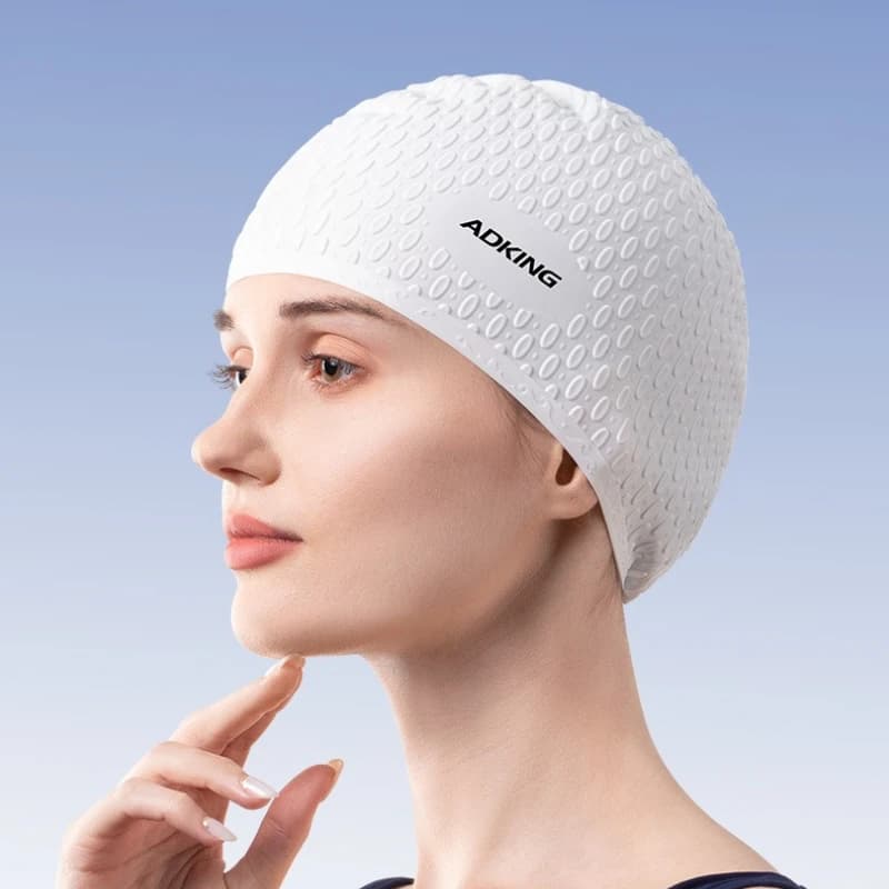 Large Size Waterproof Silicone Swimming Cap Comfortable Non Tight Fit for Big Head Long Hair Adults Professional Swim Hat