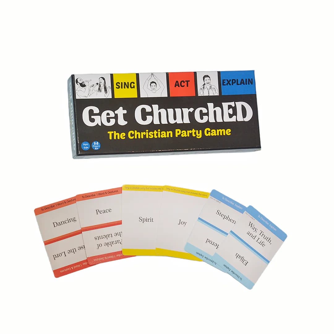 Gioco di carte 《Get Churched》, gioco da tavolo, gioco interattivo, include 3 tipi di gameplay, adatto per riunioni, ideale come regalo, perfetto per Halloween e Natale
