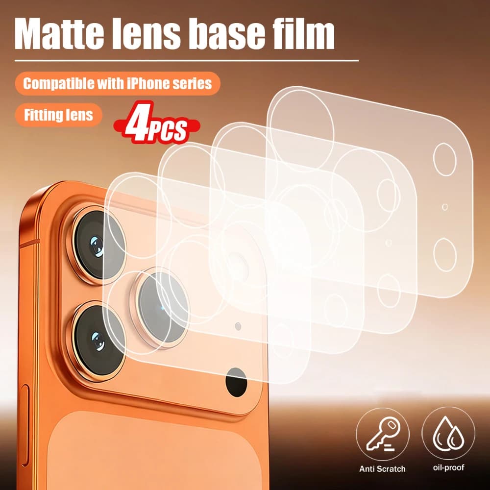 NNBILI 3-5 Pieces Protective Film for HD / Opaca Lenses with Fiber Base for iPhone 17 Pro Max, Transparent Fiber Film for Frame Lenti