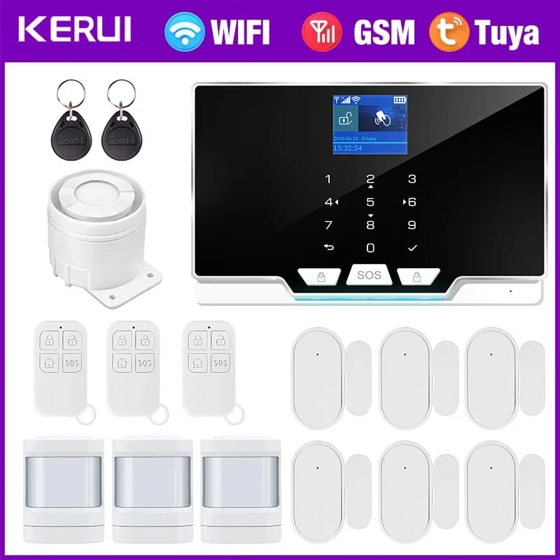 KERUI G20 Wifi GSM Tuya Sistema di allarme con rilevatore di movimento Sensore porta Telecamera IP Wireless Smart Home Security Supporto Alexa