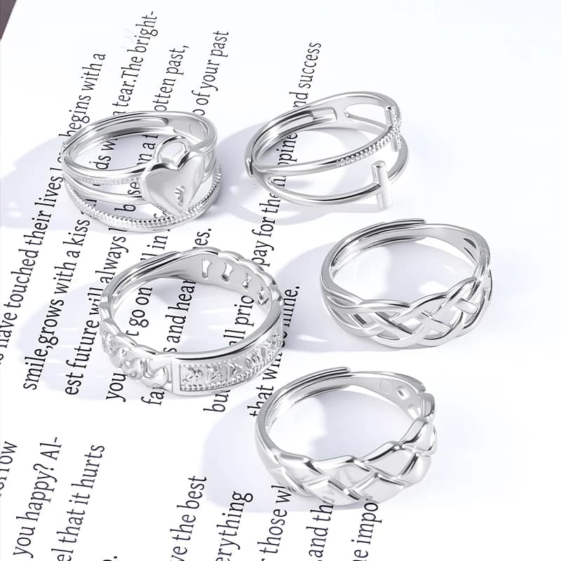 Anello Regolabile a Forma di Cuore in Acciaio Inossidabile 304 per Donne e Ragazze, Regalo per Feste, Gioielli per Coppie, Non Sbiadisce