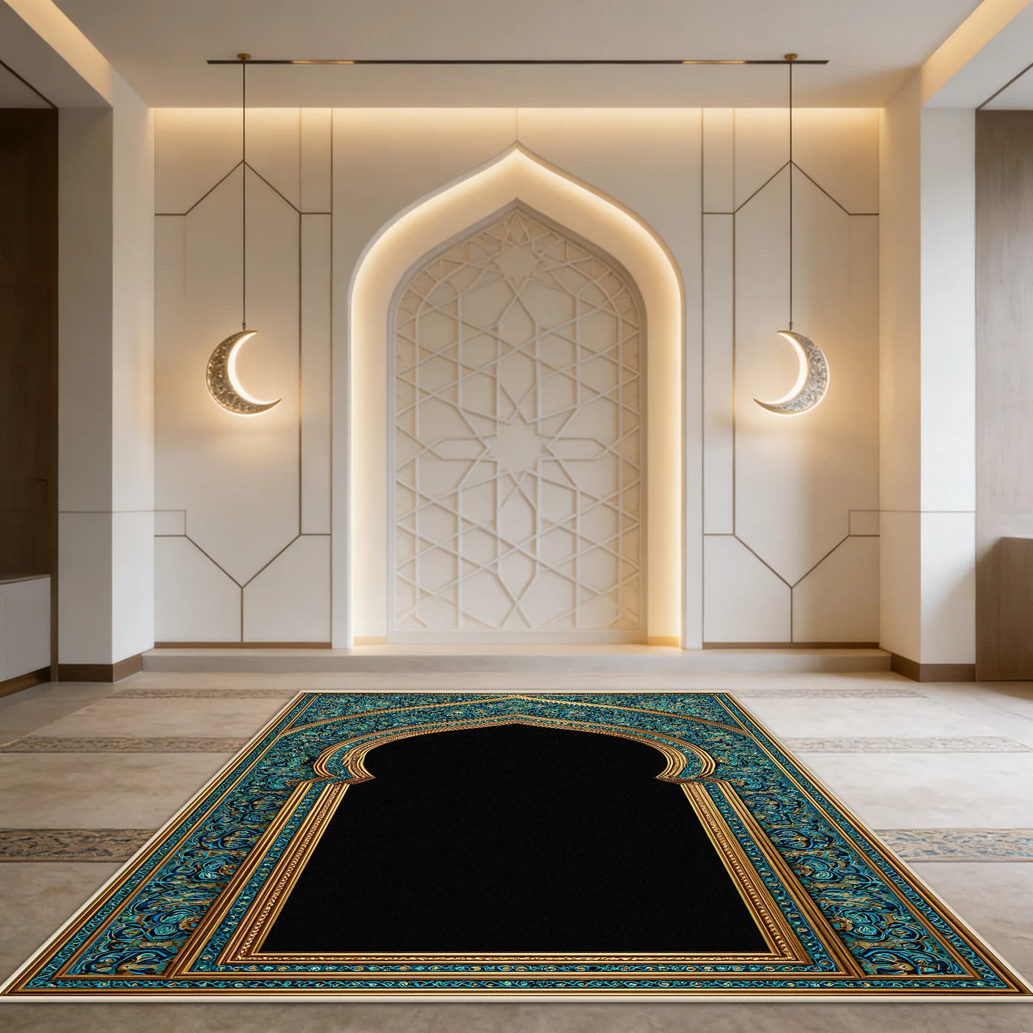 Tappetino da preghiera musulmano Tappetino da preghiera portatile per esterni Tappeto da culto per Ramadan Umrah per uso domestico Tappetino lavabile per porta Regalo islamico Personalizza