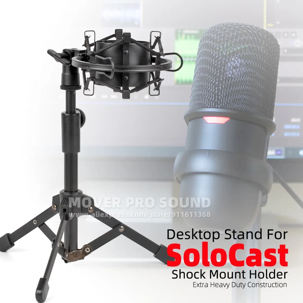 Supporto per treppiede estensibile per microfono da tavolo per HyperX SoloCast Hyper X Solo Cast Mic Supporto antiurto per microfono da tavolo Supporto per microfono antivibrante