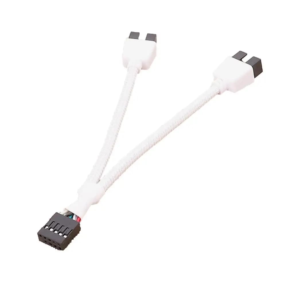 Adattatore cavo prolunga scheda madre 9 pin Splitter intestazione USB Femmina da 1 a 2 Maschio Connettore HUB USB 2.0 da 9 pin per desktop