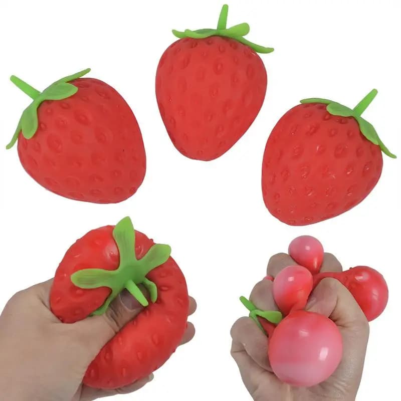 New·Simulation Strawberry Squeeze Toy Slow Rebound Stress Relief Toy Hand Feeling Fidget Toy Kids Adults Decompression Toys·