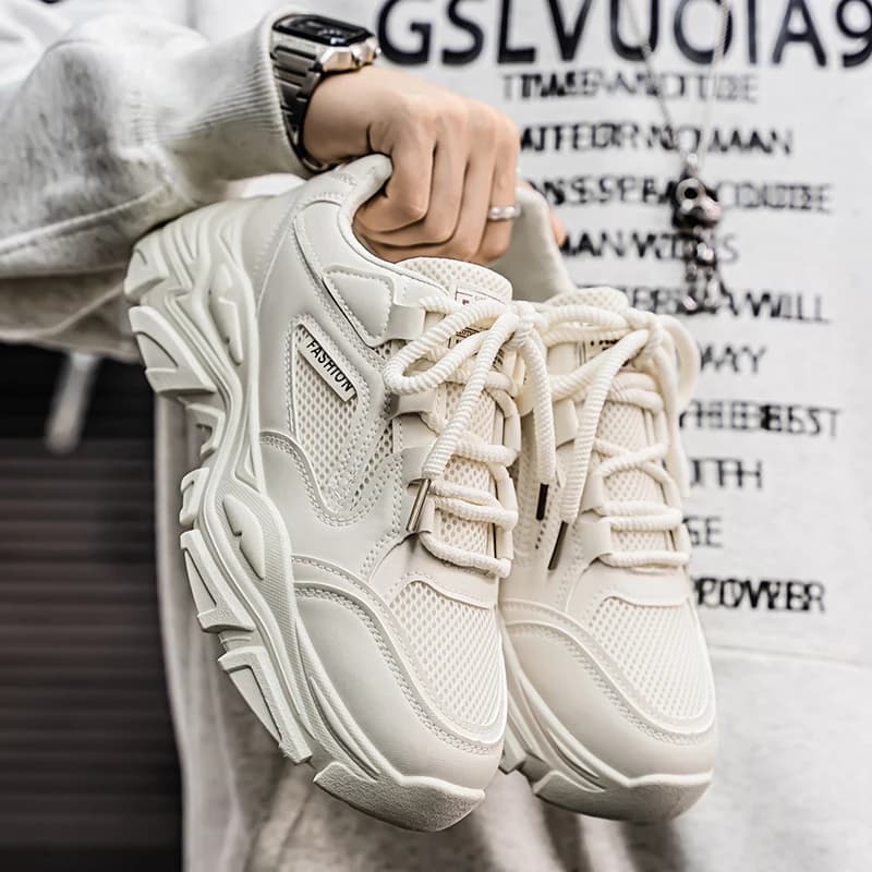 Men Light Outdoor Sneakers Minimalist Streamline Style Breathable Mesh Non Slip Sole Comfortable Daily Commute Footwear