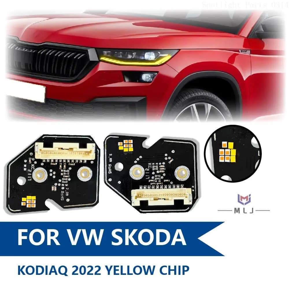 Chip DRL Giallo per Fari Volkswagen Skoda Kodiaq 2022, Circuito LED DRL, Chip Angel Eyes OE 00224256-L 00224257-R