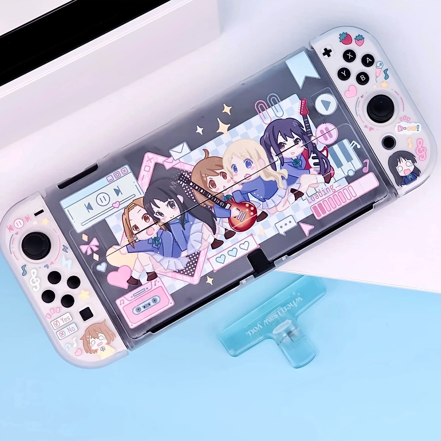Nuovo cartone animato K-On! Custodia protettiva per interruttore Custodia per console trasparente satinata per controller Nintendo Switch 2/OLED Cover Joy-Con
