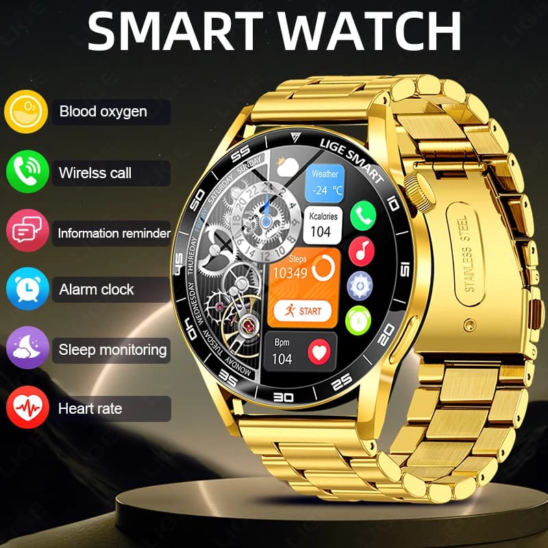 LIGE 2026 Smartwatch for Men and Women, Fashion HD Screen, Cardiofrequencymeter, New Bluetooth Call, Waterproof, Open Sports, Fitness