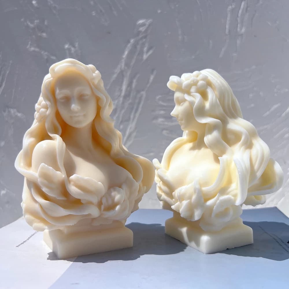 Bella signora statua candela stampo dea busto femminile stampi in Silicone arte greca donna scultura strumento di cera di soia