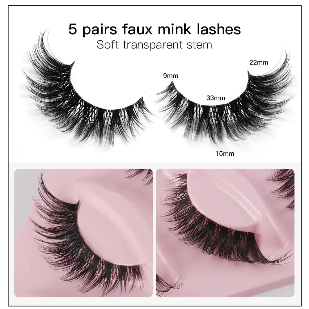 vendita all'ingrosso Trucco di vendita caldo 5 paia Ciglia Cat Eye Ciglia finte Occhio Ciglia finte allungate ciglia trucco ciglia